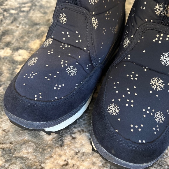 BUFFIE - Snowflake Snow Boots moon boots navy blue faux fur lining zipper 11 NEW - Picture 5 of 9